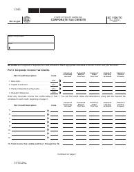 Document preview: Form SC1120-TC Corporate Tax Credits - South Carolina