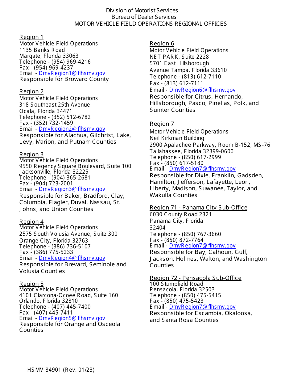 Form HSMV84901 Consumer Complaint Form - Florida, Page 3