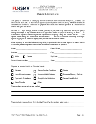 Document preview: HSMV Form 72190 Medical Referral Form - Florida