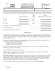 Form SC SCH.TC-64 Formerly Incarcerated Apprenticeship Credit - South Carolina