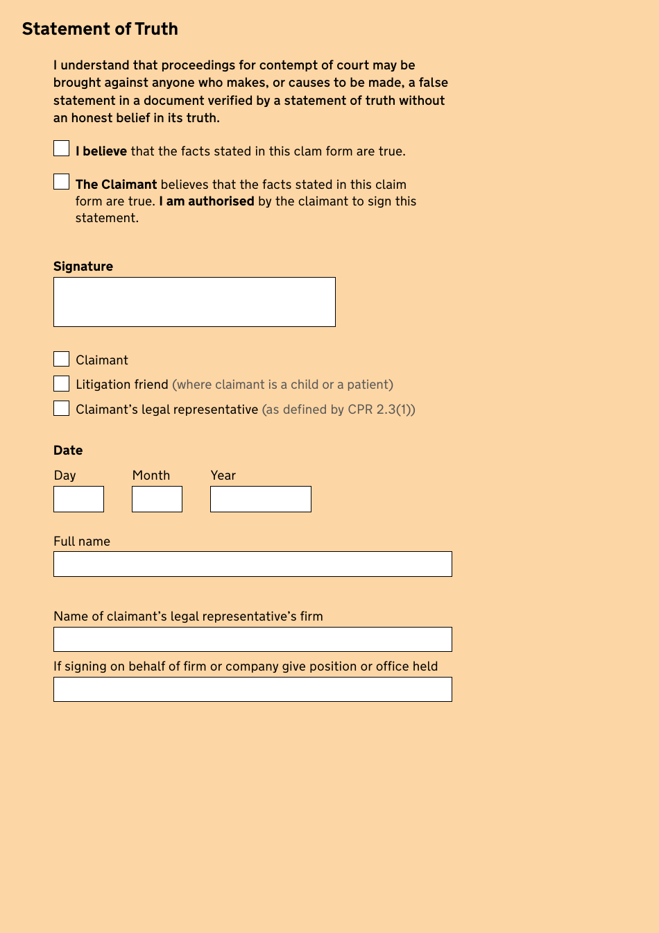 Form N5 Claim Form for Possession of Property - United Kingdom, Page 3