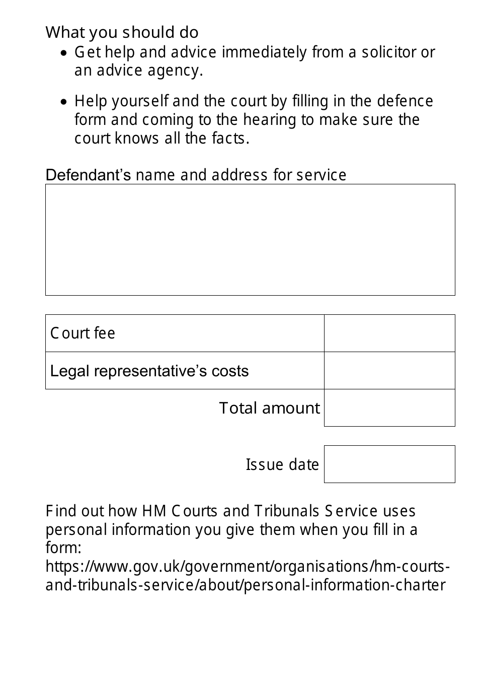 Form N5 Claim Form for Possession of Property (Large Print) - United Kingdom, Page 3