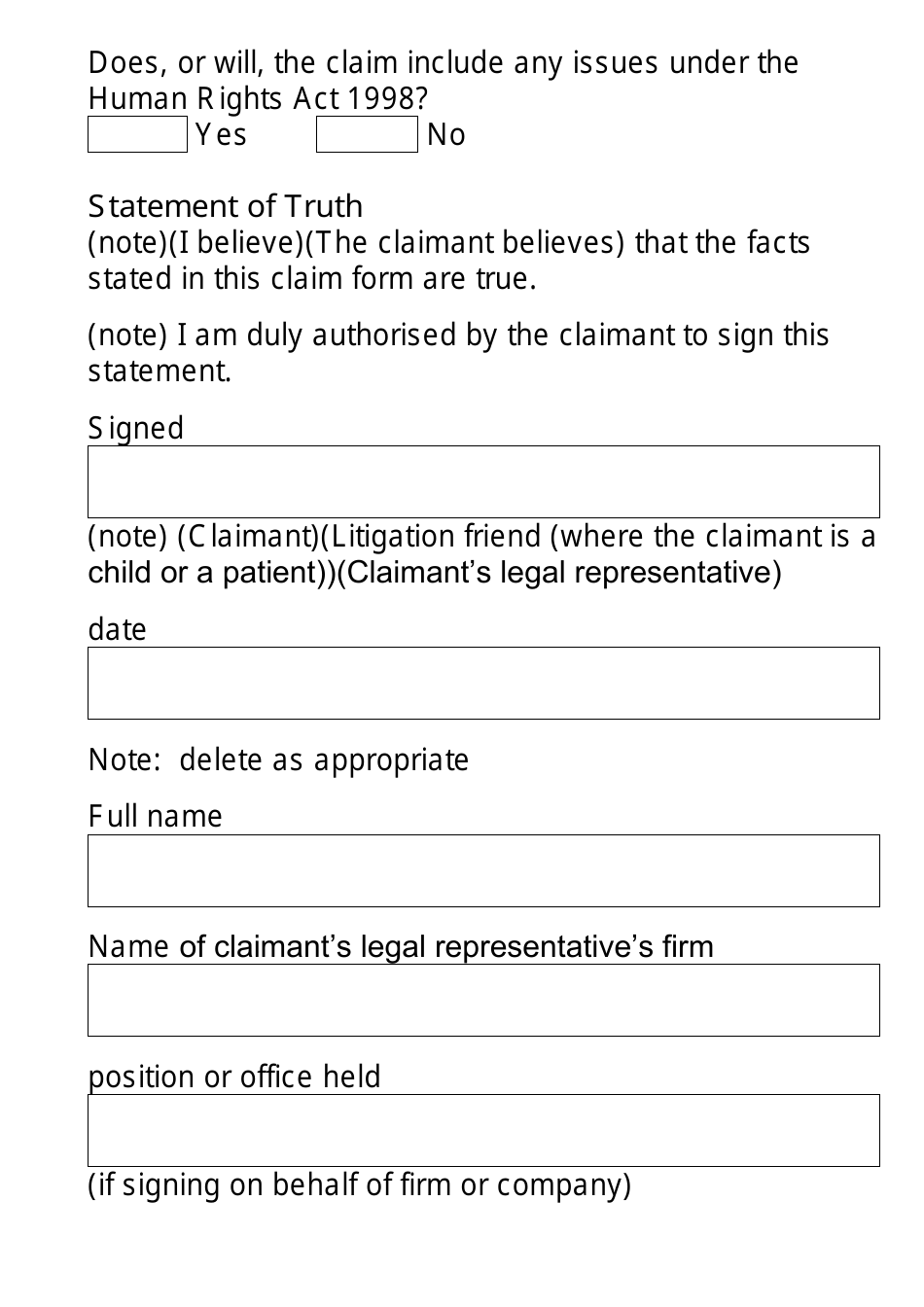 Form N5 Claim Form for Possession of Property (Large Print) - United Kingdom, Page 5