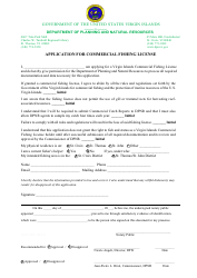 Application for Commercial Fishing License - Virgin Islands