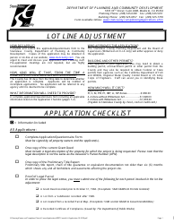 Document preview: Lot Line Adjustment Application - No Williamson Act - Stanislaus County, California