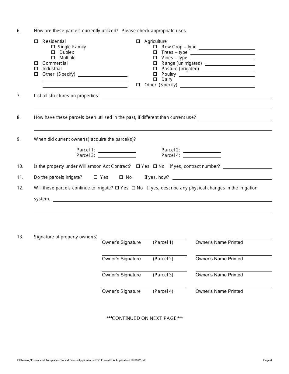 Lot Line Adjustment Application - No Williamson Act - Stanislaus County, California, Page 4