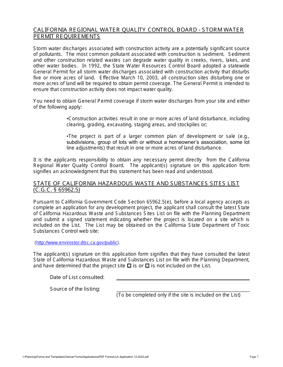 Lot Line Adjustment Application - No Williamson Act - Stanislaus County, California, Page 7