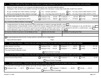 Stanislaus County Benefit Enrollment Form - Stanislaus County, California, Page 3