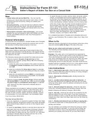 Document preview: Instructions for Form ST-131 Seller's Report of Sales Tax Due on a Casual Sale - New York