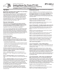 Instructions for Form PT-101 Tax on Motor Fuels - New York