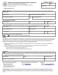 Document preview: Form SFN62267 Bidder Online Maintenance User Id Request - North Dakota