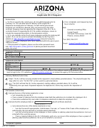 Document preview: Form GAO-W-2 Duplicate W-2 Request - Arizona