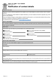 Document preview: Form WAN23 Notification of Contact Details - Queensland, Australia