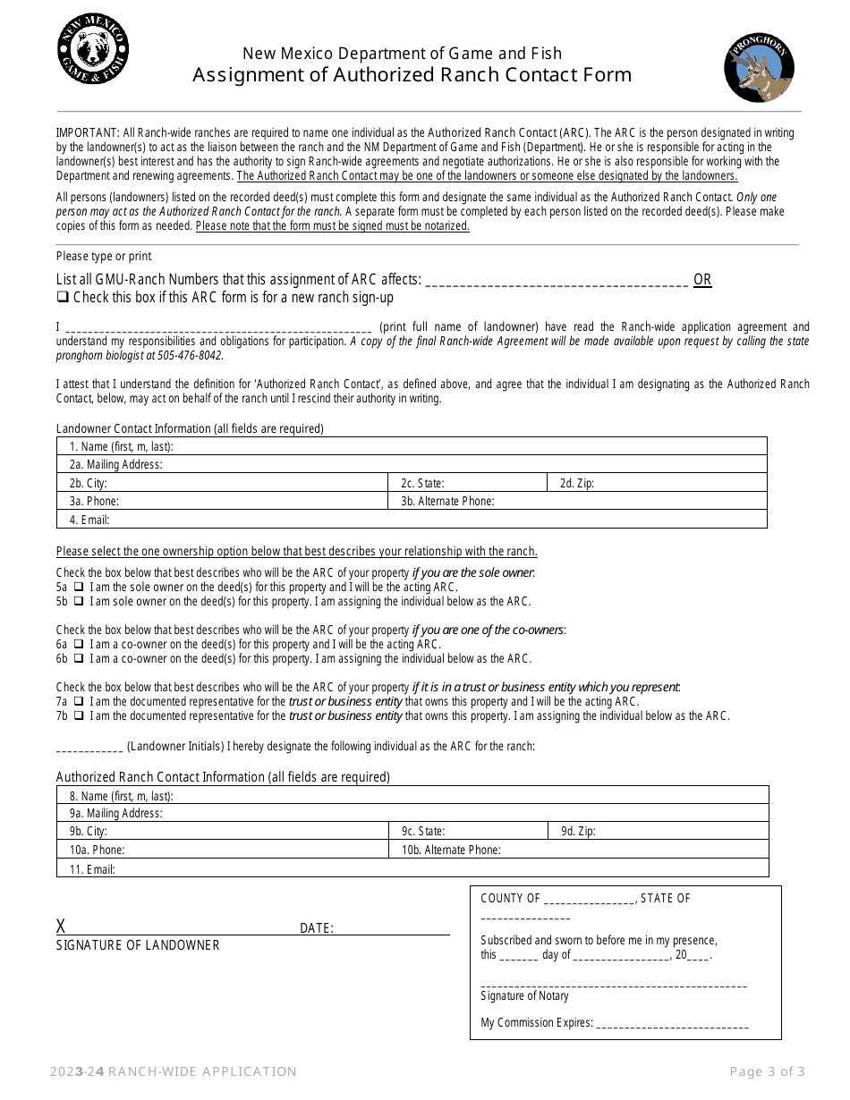Pronghorn Ranch-Wide Application - New Mexico, Page 3