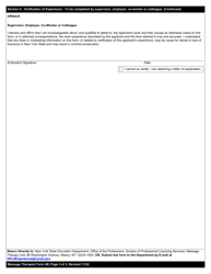 Massage Therapist Form 4B Verification of Experience - New York, Page 3
