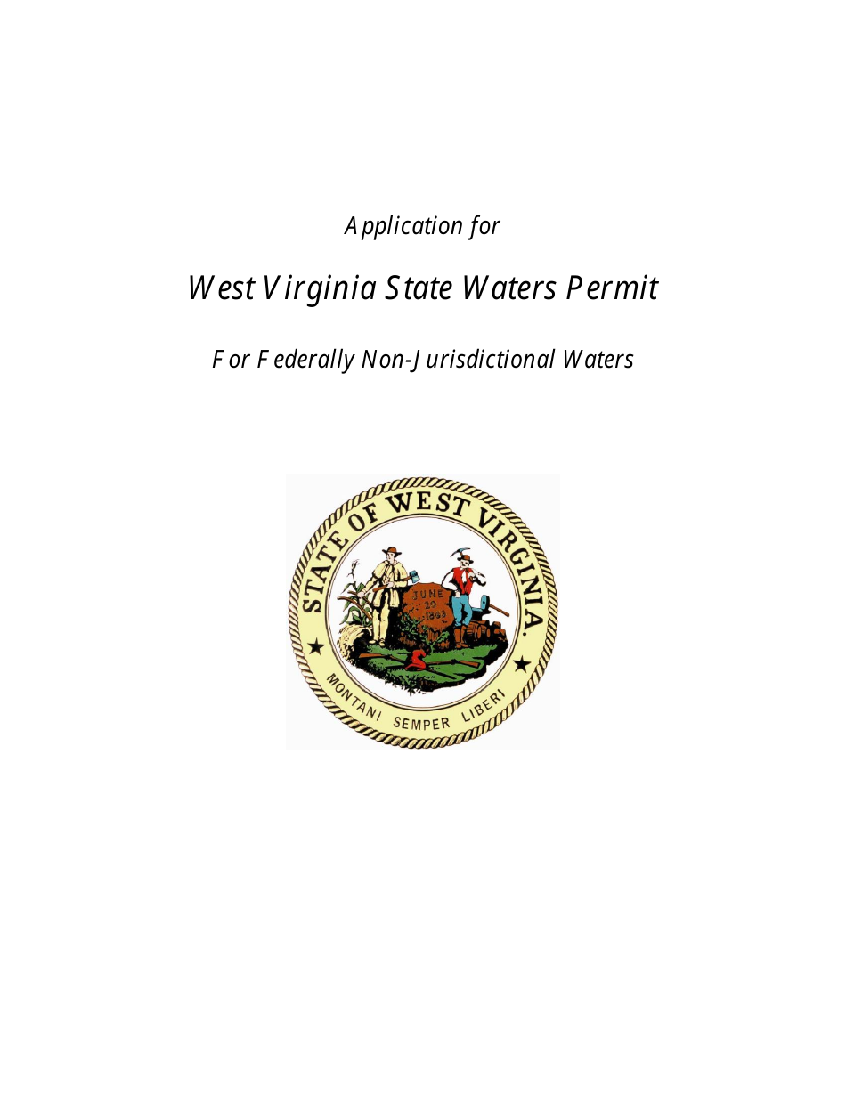 Application for West Virginia State Waters Permit for Federally Non-jurisdictional Waters - West Virginia, Page 1