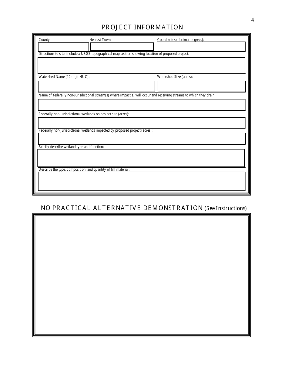 Application for West Virginia State Waters Permit for Federally Non-jurisdictional Waters - West Virginia, Page 4