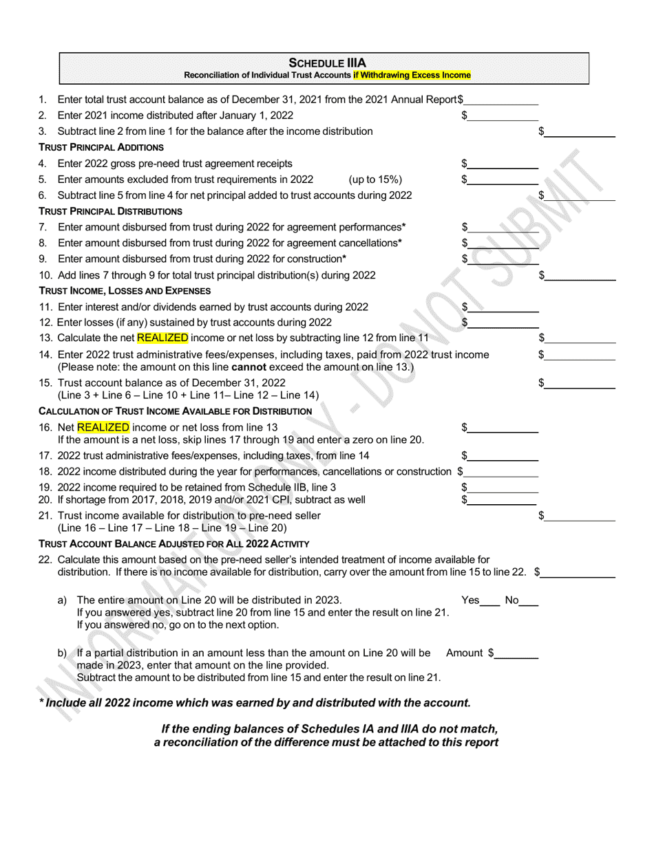 Pre-need Individual Annual Statement - Nebraska, Page 5