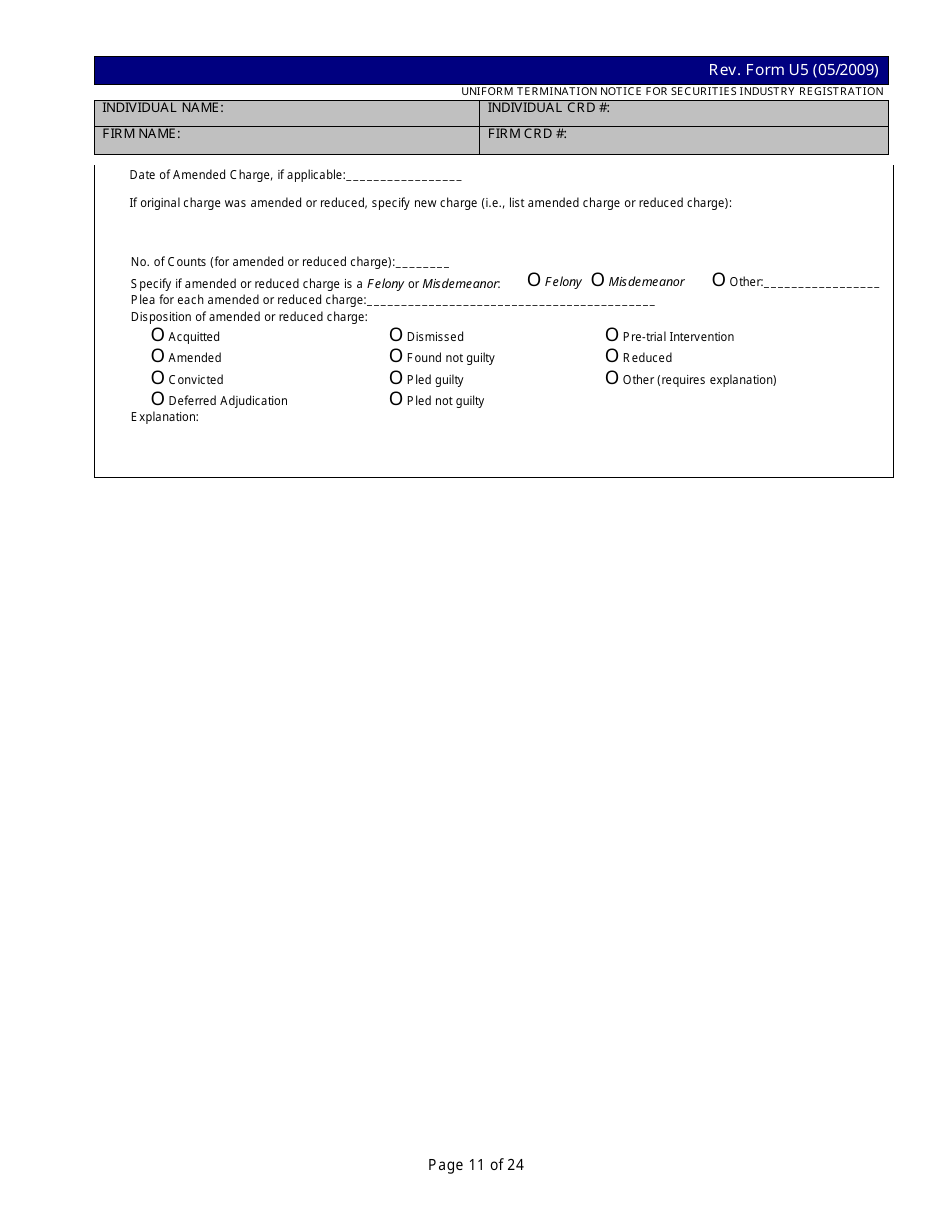 Form U5 Uniform Termination Notice for Securities Industry Registration, Page 11