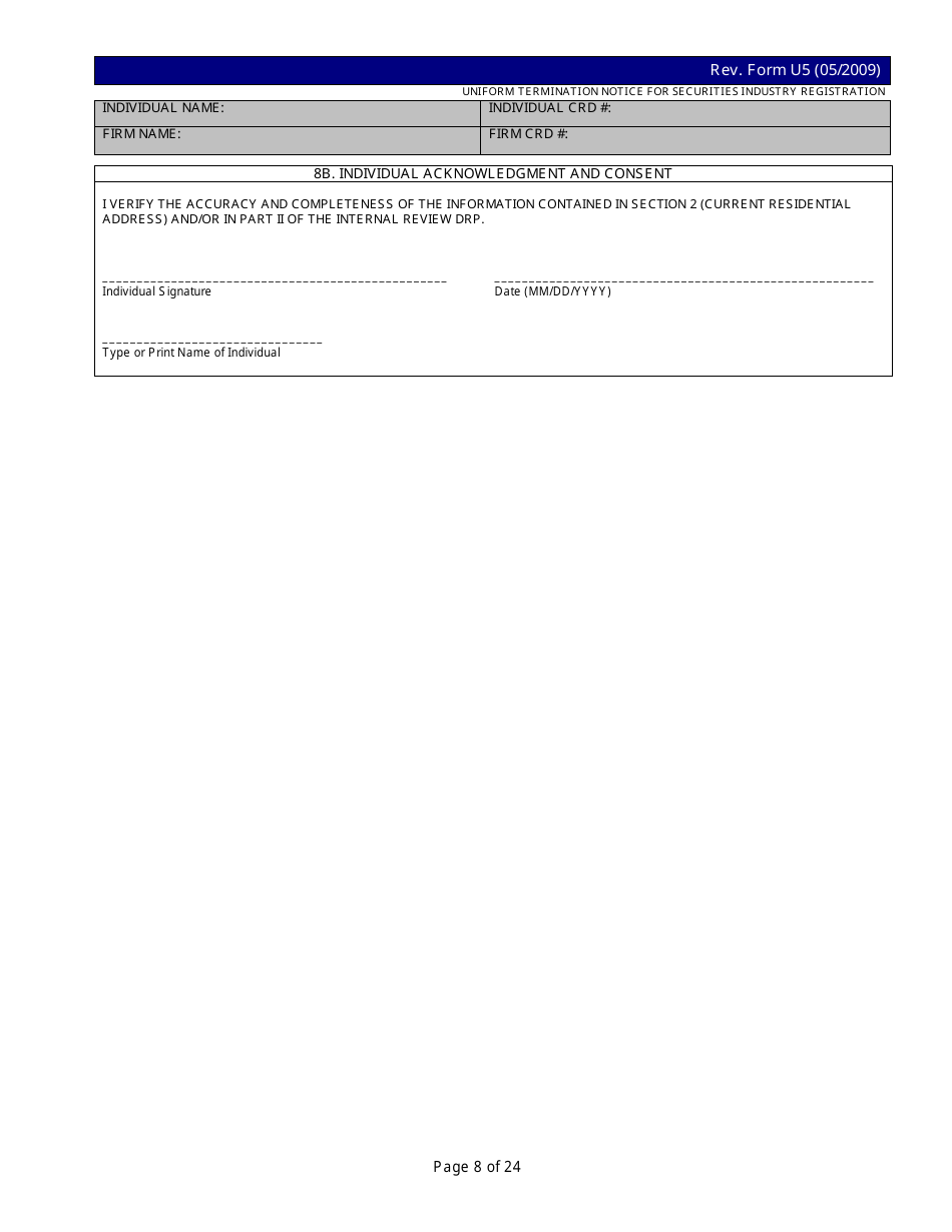 Form U5 - Fill Out, Sign Online and Download Printable PDF | Templateroller