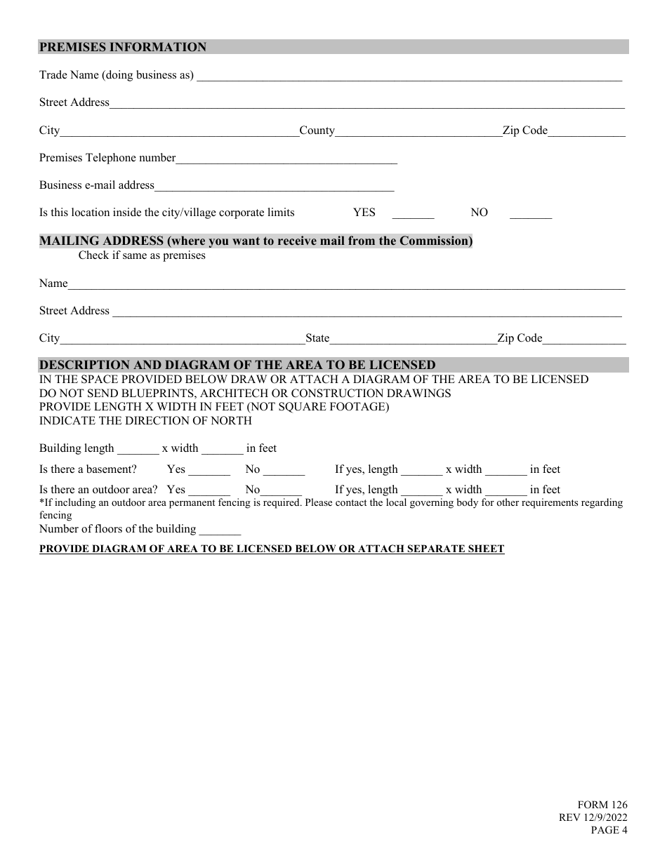 Form 126 Application for Liquor License - Farm Winery - Nebraska, Page 4