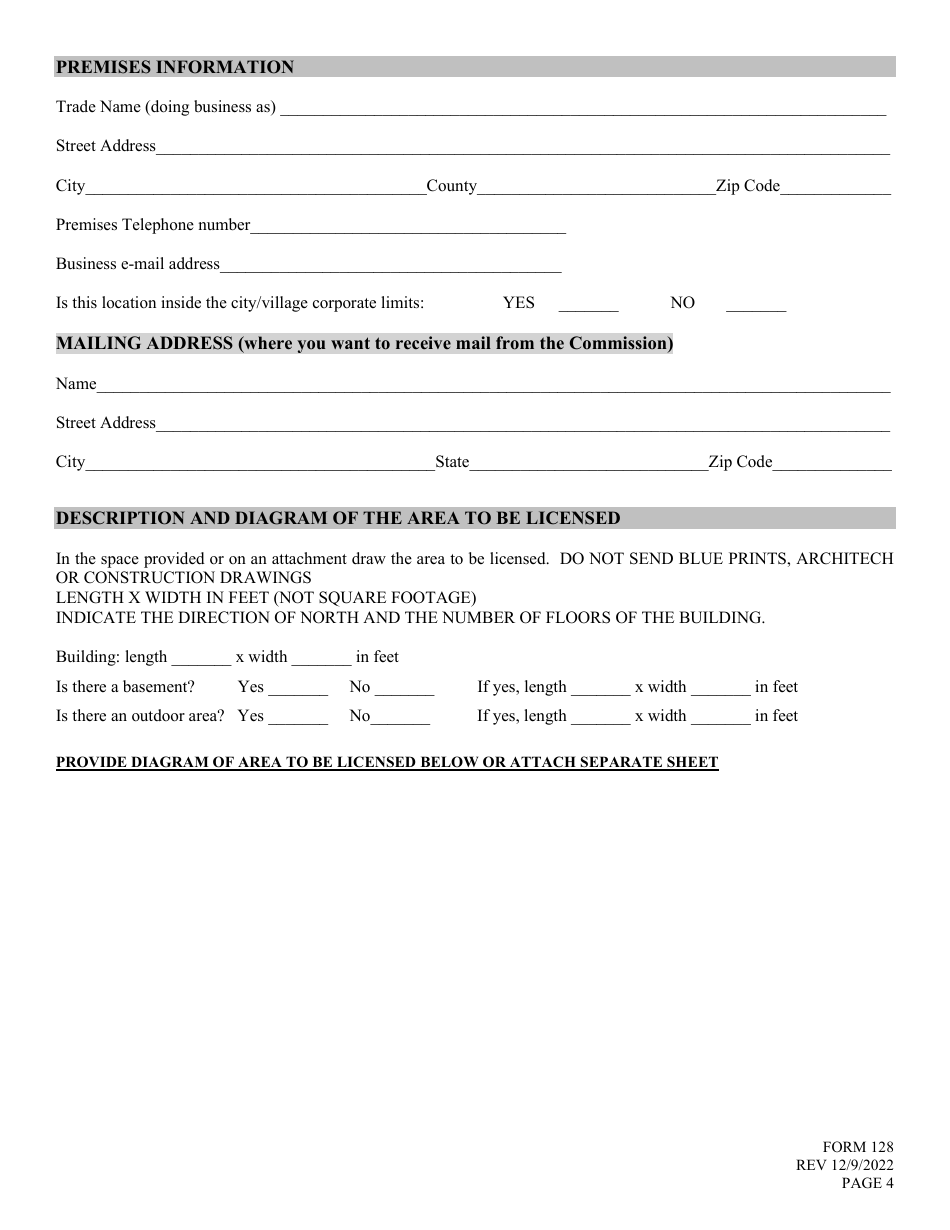 Form 128 Application for Liquor License - Wholesale - Nebraska, Page 4