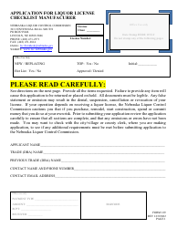 Document preview: Form 129 Application for Liquor License - Manufacturer - Nebraska