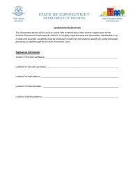 Document preview: Landlord Verification Form - Unitect Eviction Prevention Fund - Connecticut
