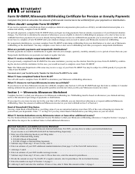 Form W-4MNP Minnesota Withholding Certificate for Pension or Annuity Payments - Minnesota, Page 2