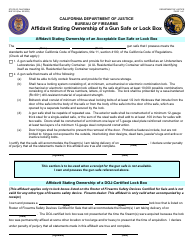 Form BOF978 Affidavit Stating Ownership of a Gun Safe or Lock Box - California