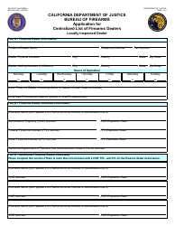 Form BOF4081 Application for Centralized List of Firearms Dealers Locally Inspected Dealer - California