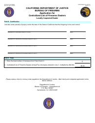 Form BOF4081 Application for Centralized List of Firearms Dealers Locally Inspected Dealer - California, Page 2