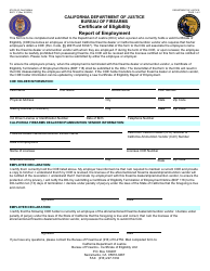 Form BOF117 Certificate of Eligibility Report of Employment - California