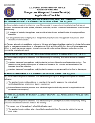 Form BOF031A Dangerous Weapons License/Permit(S) Application Checklist - California, Page 3