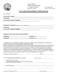 Document preview: Lot Line Adjustment Application - City of Albion, Michigan