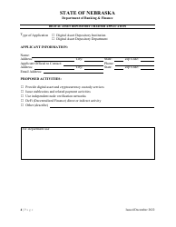 Digital Asset Depository Charter Application - Nebraska, Page 4