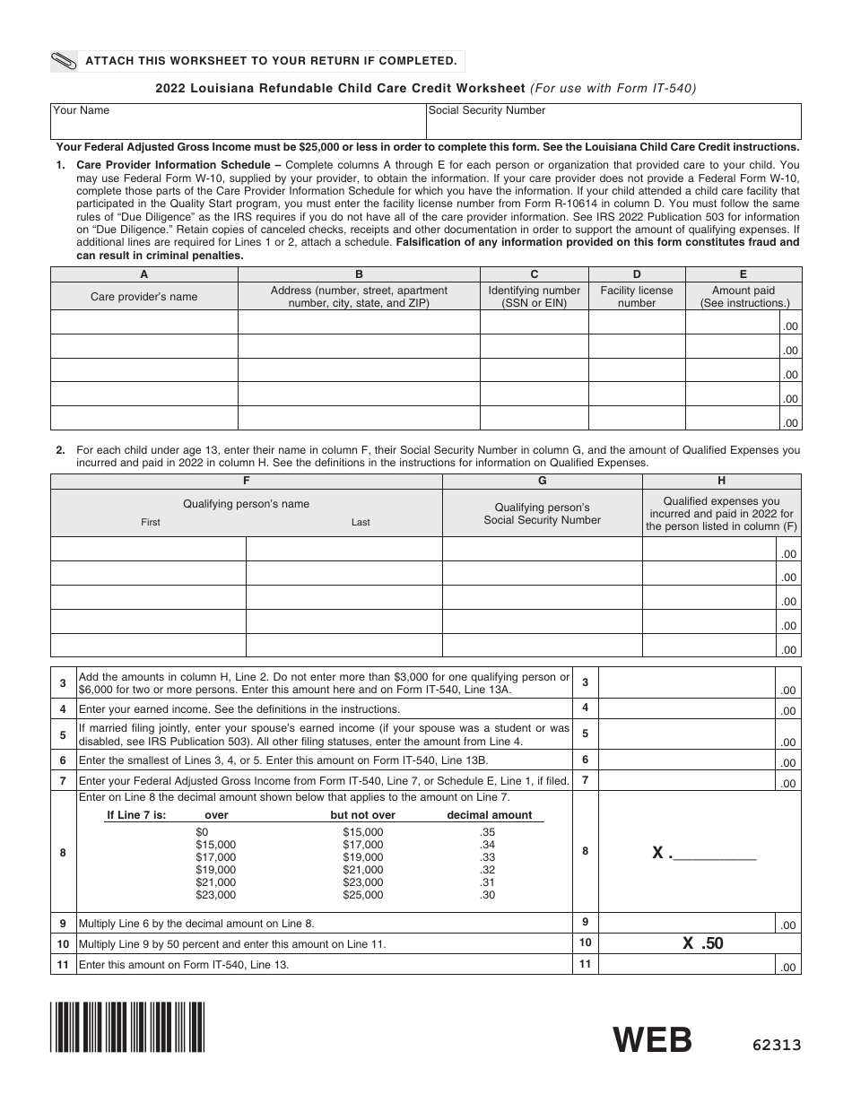 Form IT-540 Louisiana Resident Income Tax Return - Louisiana, Page 14