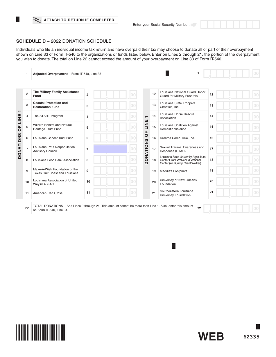 Form IT-540 Louisiana Resident Income Tax Return - Louisiana, Page 7