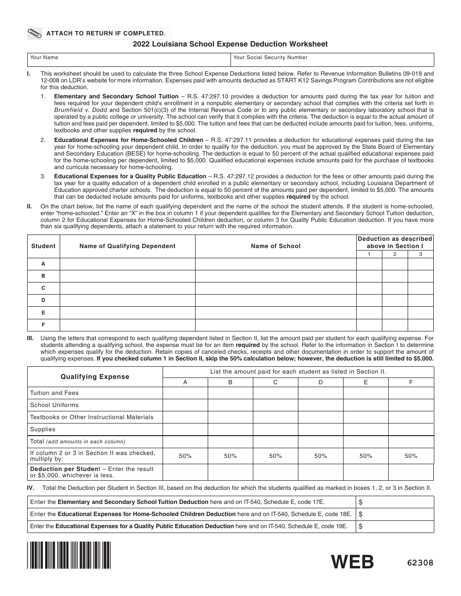 Form IT-540 Louisiana Resident Income Tax Return - Louisiana, Page 9