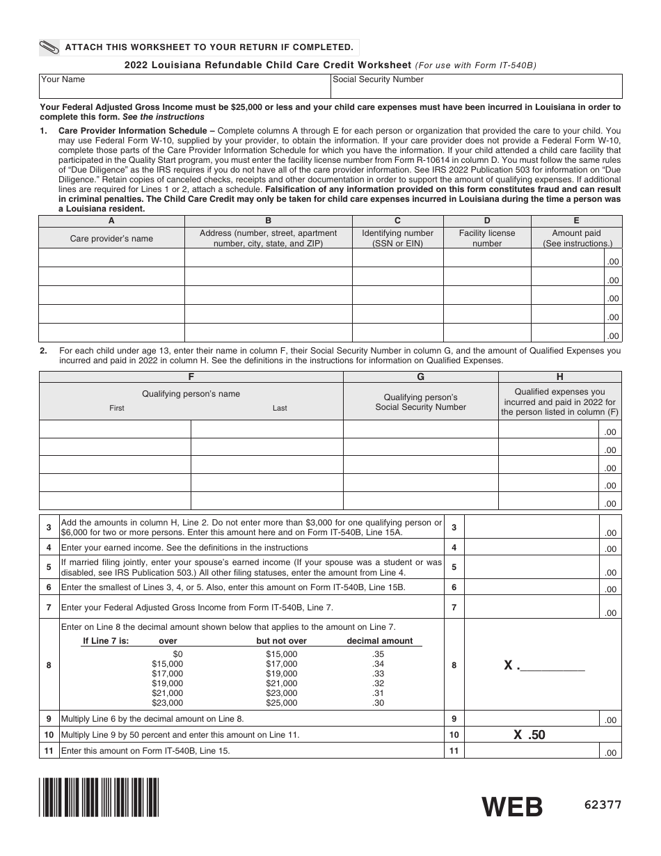 Form IT-540B Louisiana Nonresident Income Tax Return - Louisiana, Page 13