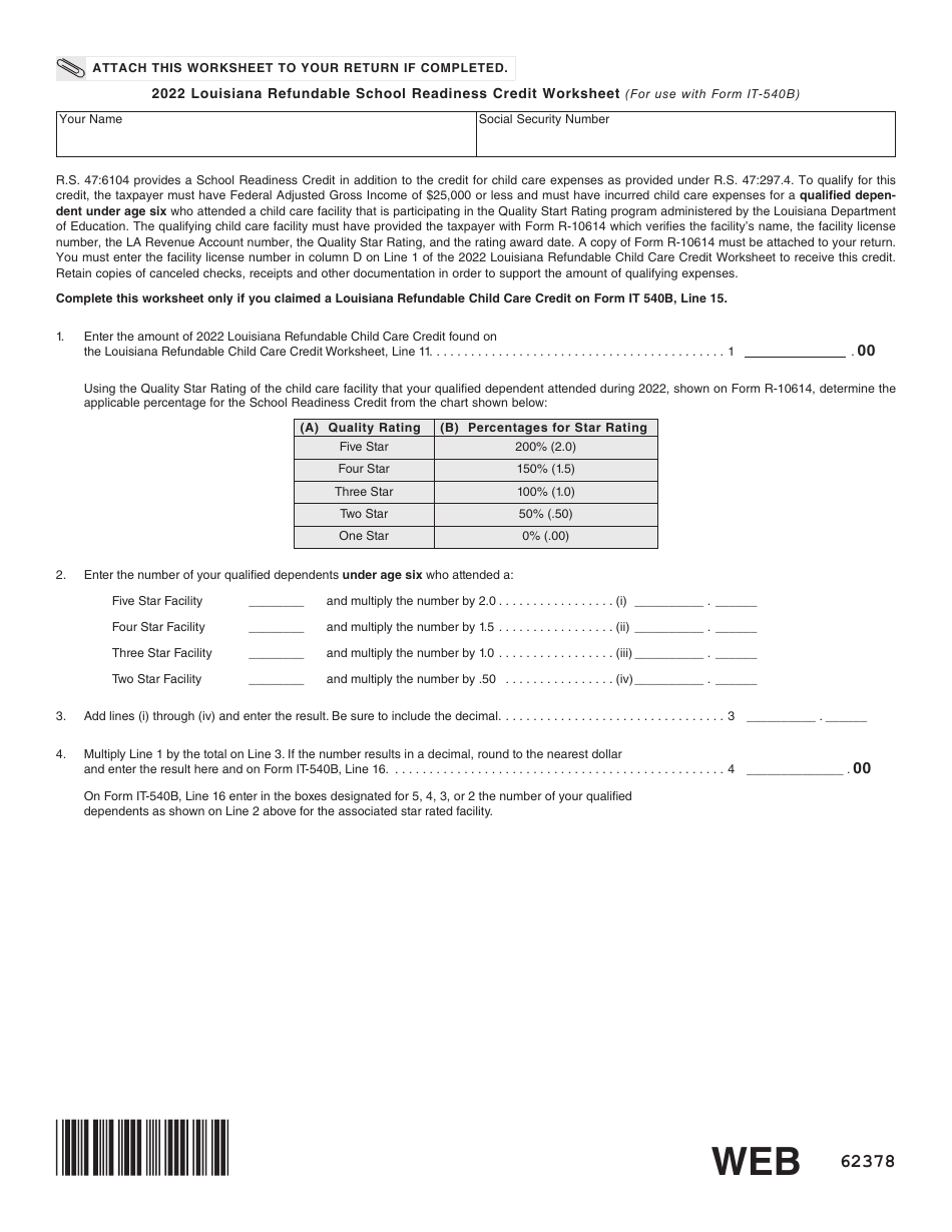 Form IT-540B Louisiana Nonresident Income Tax Return - Louisiana, Page 14