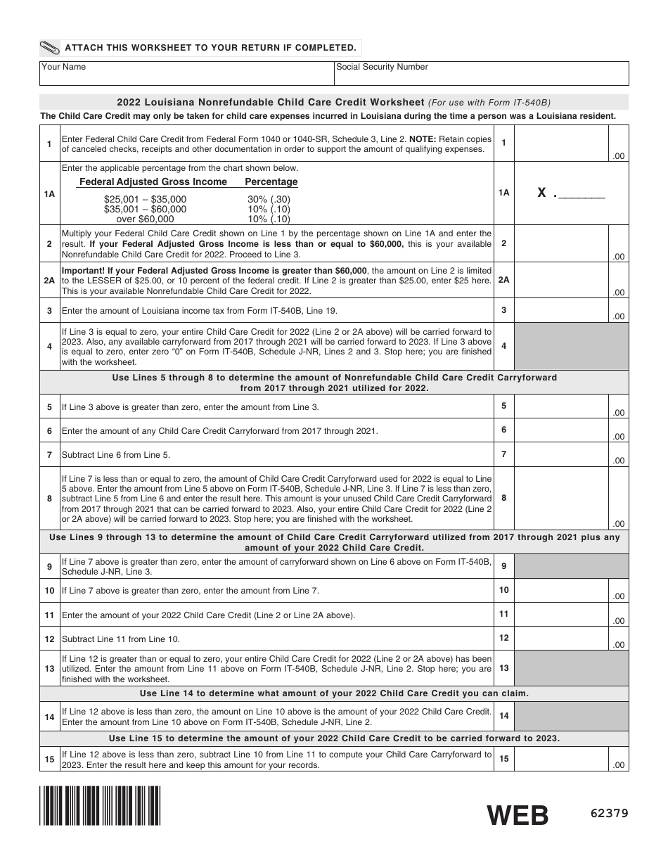 Form IT-540B Louisiana Nonresident Income Tax Return - Louisiana, Page 15