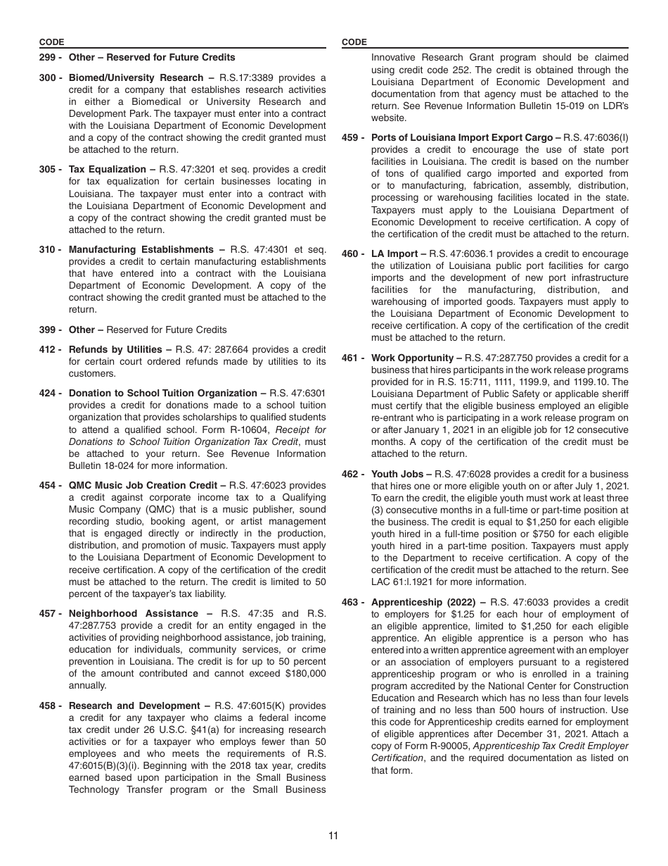 Instructions for Form IT-541 Fiduciary Income Tax Return - Louisiana, Page 11
