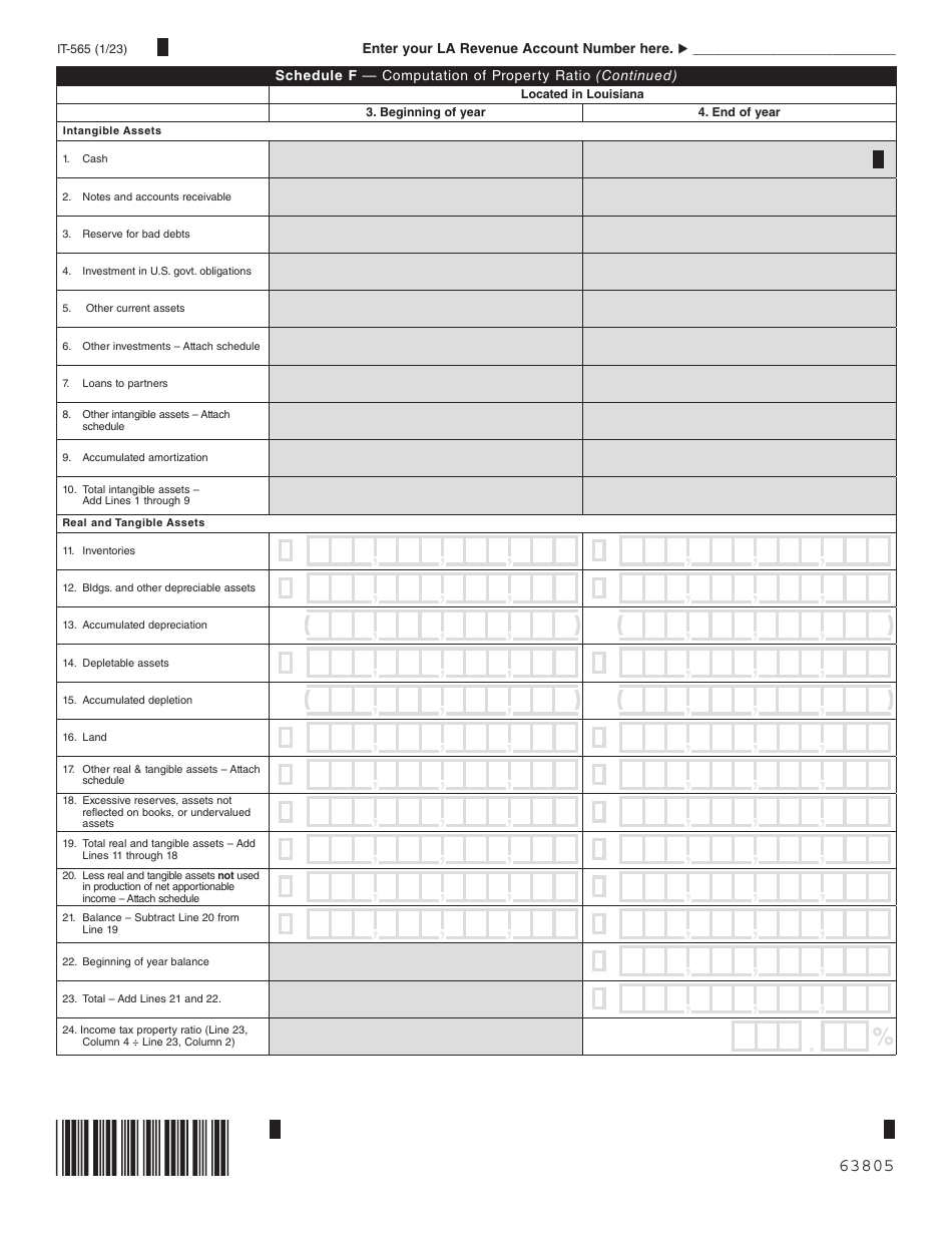 Form IT-565 Partnership Return of Income - Louisiana, Page 5