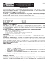 Document preview: Instructions for Form R-210NR Underpayment of Individual Income Tax Penalty Computation - Nonresident and Part-Year Resident Filers - Louisiana