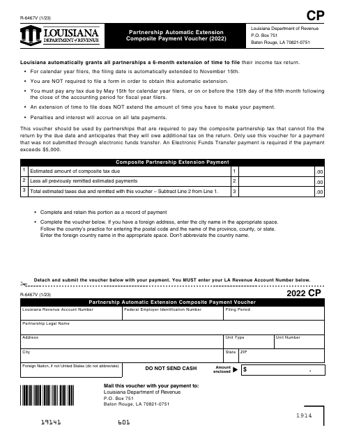 Form R-6467V 2022 Printable Pdf
