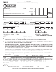 Document preview: Form R-8453 (LA8453) Individual Income Tax Declaration for Electronic Filing - Louisiana, 2022