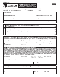 Document preview: Form R-8453PE (LA8453-PE) Partnership Return of Income Declaration for Electronic Filing - Louisiana, 2022