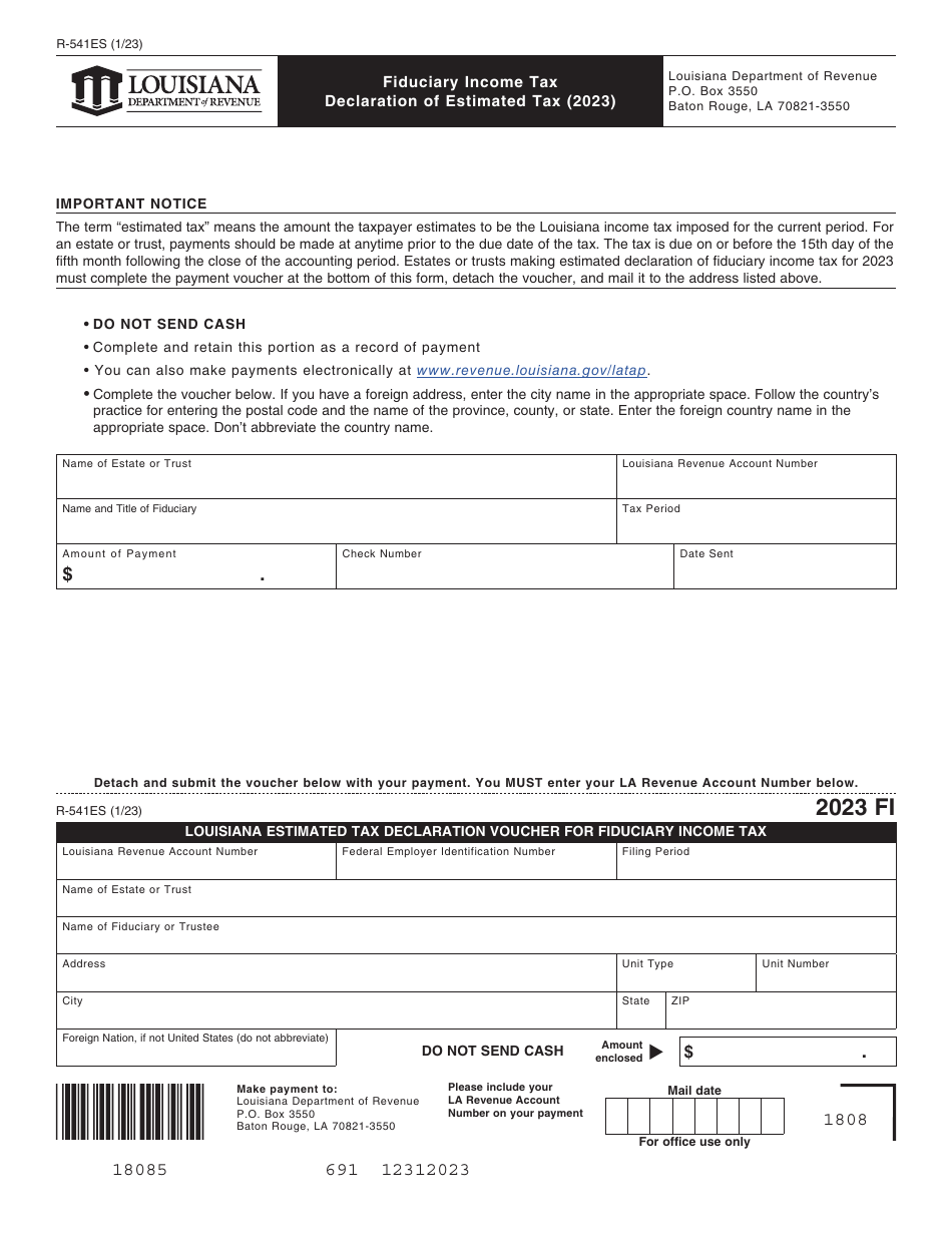 2017 — 2024 Form R-541ES Download Fillable PDF or Fill Online Fiduciary ...