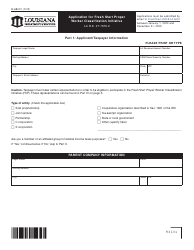 Form R-68012 Application for Fresh Start Proper Worker Classification Initiative - Louisiana